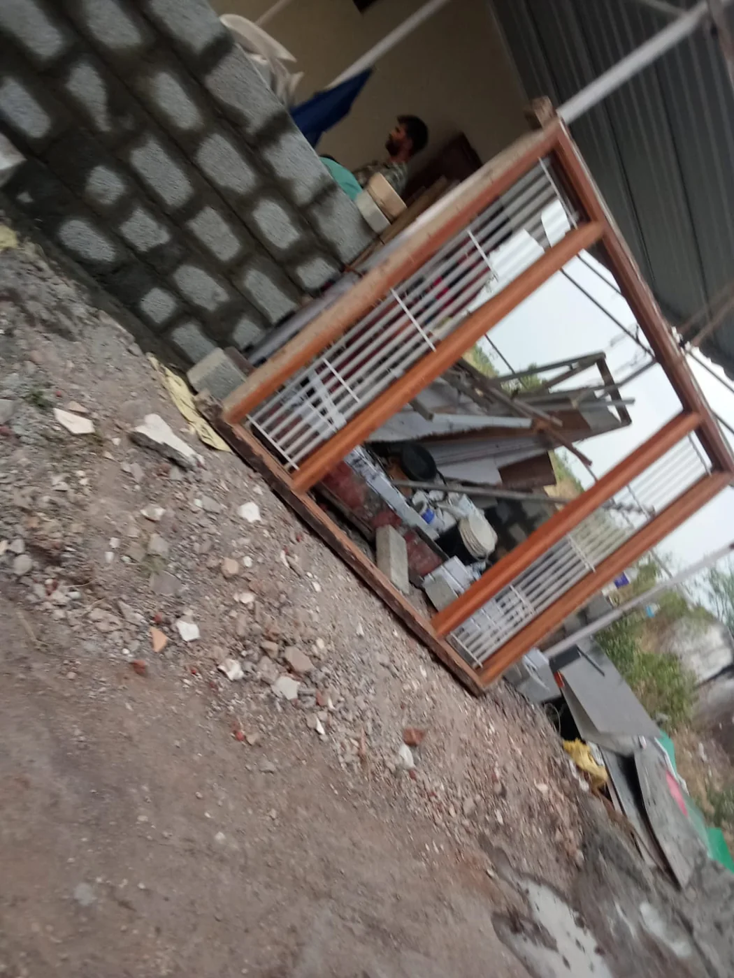Fabricated steel grill fitted to an opening on site